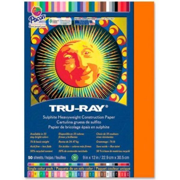 Pacon Pacon Tru-Ray Construction Paper 9in x 12in Orange 103002